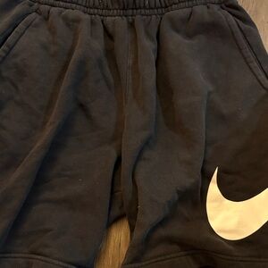 Nike Black Kids Athletic Shorts with White Swoosh Accent